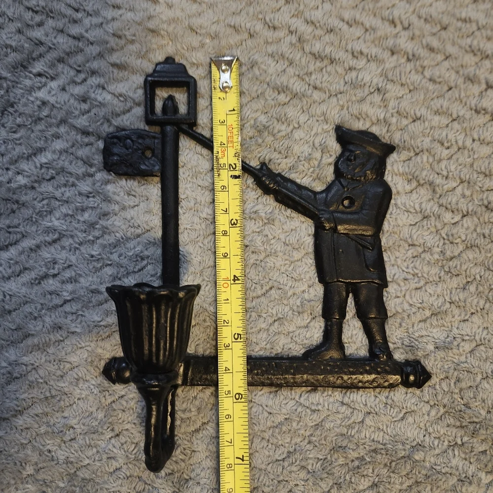 Vintage Black Cast Iron Wall Sconce